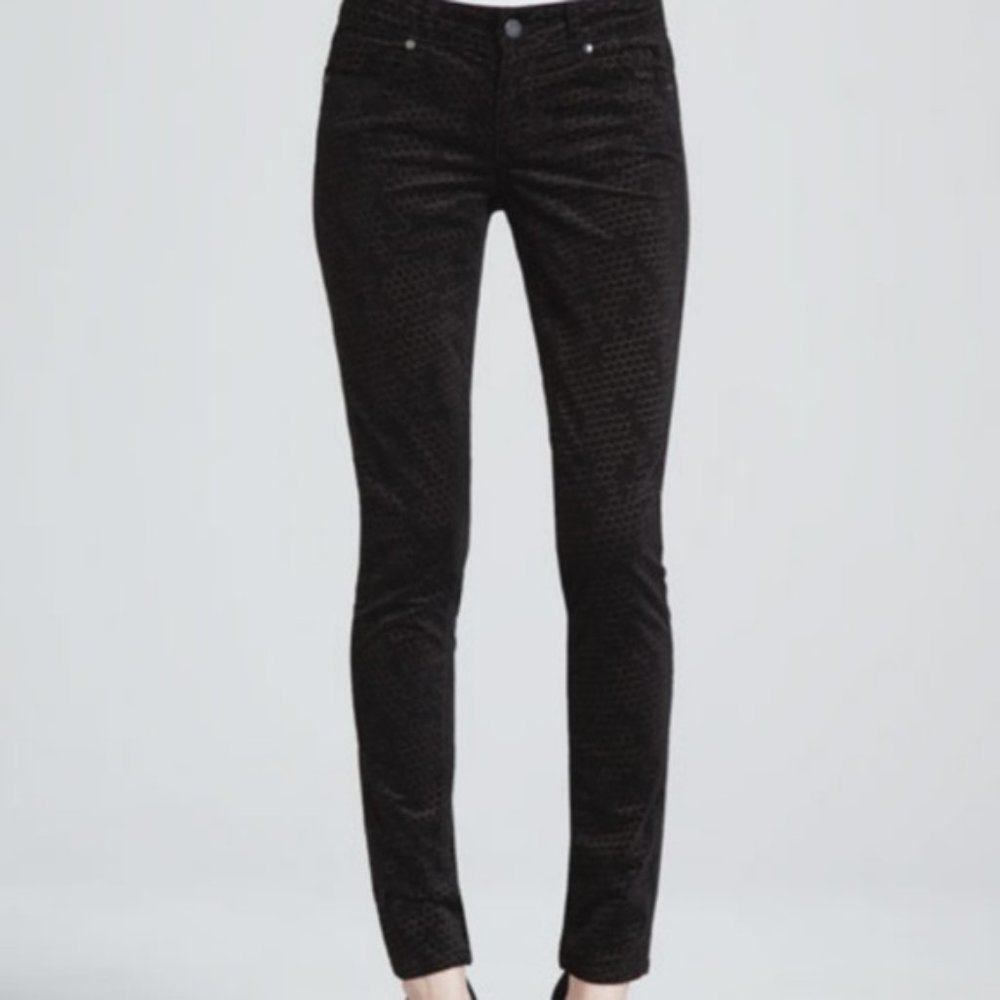 Paige USA NEW Velvet Verdugo Honeycomb Ultra Skinny Jeans Black Gold Womens 🎉HP - Picture 4 of 15